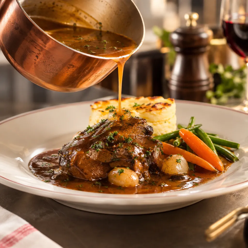 Cuisine française traditionnelle servie à l'Auberge de la Truite à Montreuil-l'Argillé